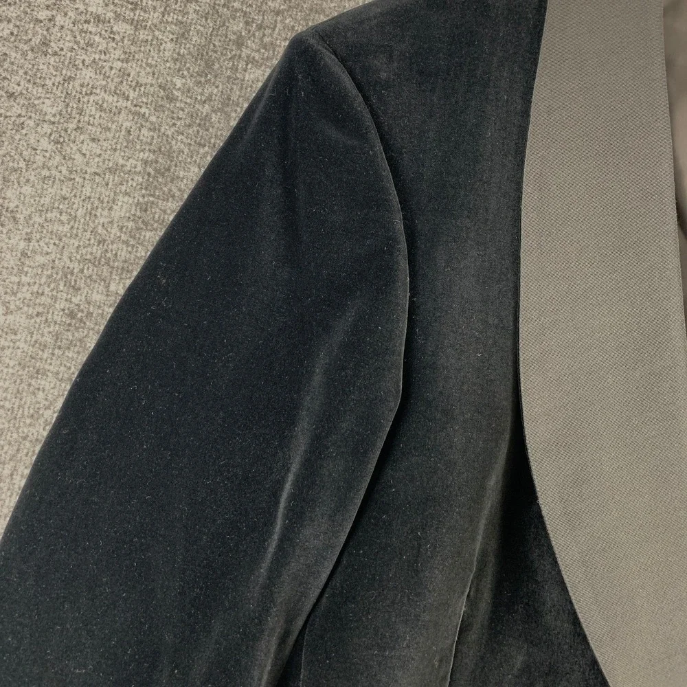 Polo Ralph Lauren Tuxedo Jacket Men 42R Black Velvet VTG Smoking Shawl USA 80s